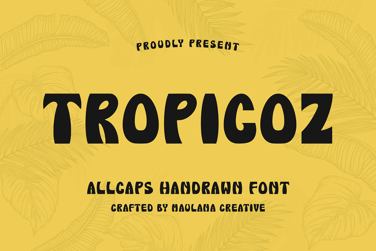 Tropicoz Allcaps Handrawn Font, a Sans Serif Font by Maulana Creative (Photo 1 of 7)