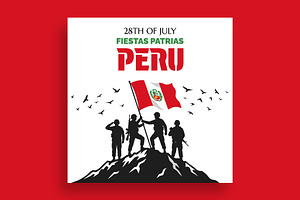 Fiestas Patrias de Peru Banner, a Social Media Template by nandinigraphics