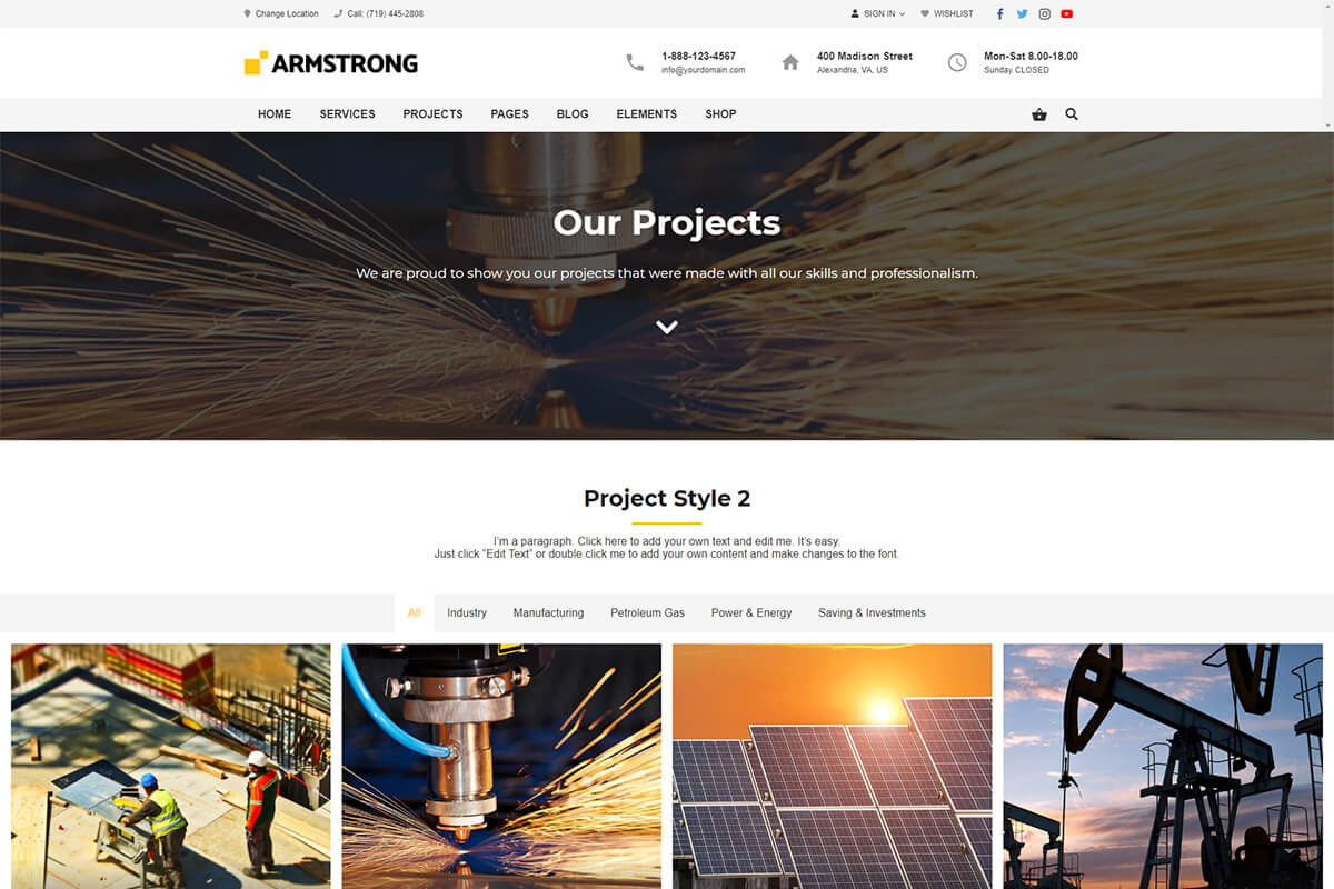 ArmStrong- Industrial & Business, a WordPress Template by Cherry Wordpress Theme (Photo 6 of 11)