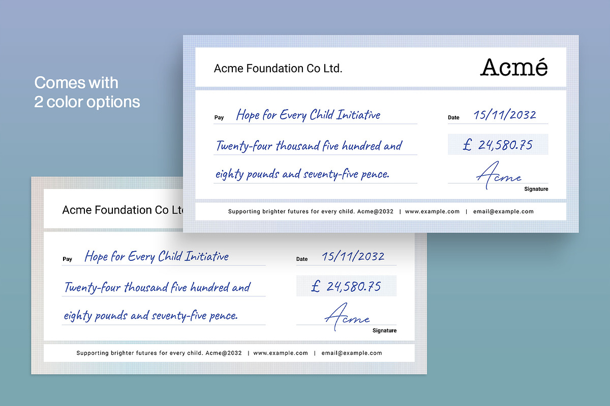 Giant Cheque / Check Template, a Stationery Template by BrandPacks (Photo 4 of 6)
