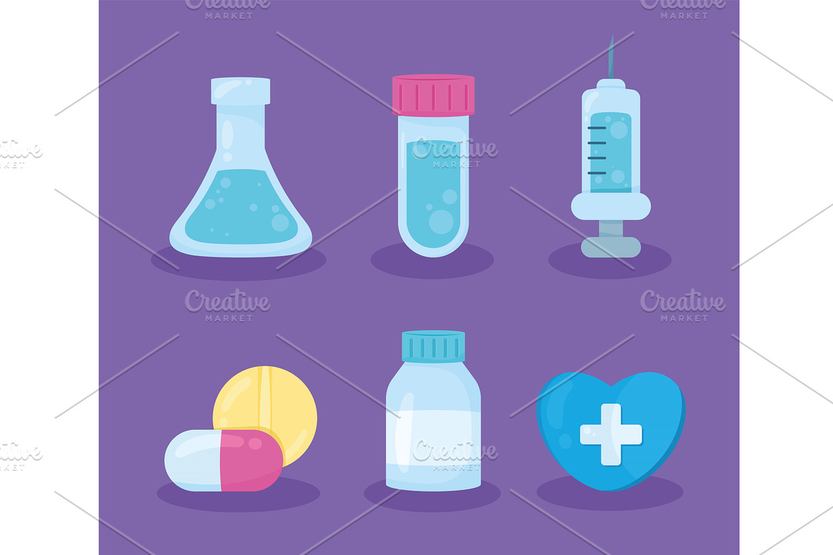 six medical healthcare icons, a Healthcare Illustration by studiogstock