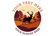 Autumn Forest Landscape with Deer, a Seasonal Illustration by nandinigraphics (Thumbnail 2 of 3)