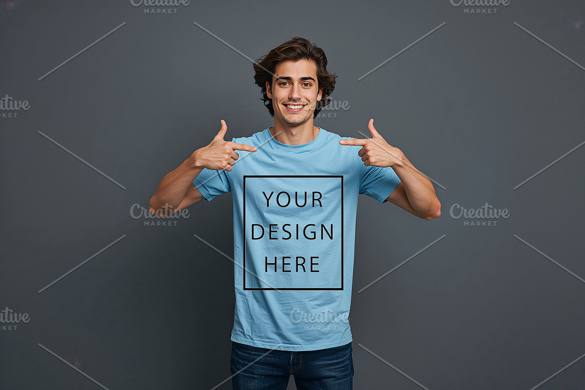 T-Shirt Mockup - Sky Blue Edition, a Shirt Mockup by ForhadGFX (Photo 7 of 12)
