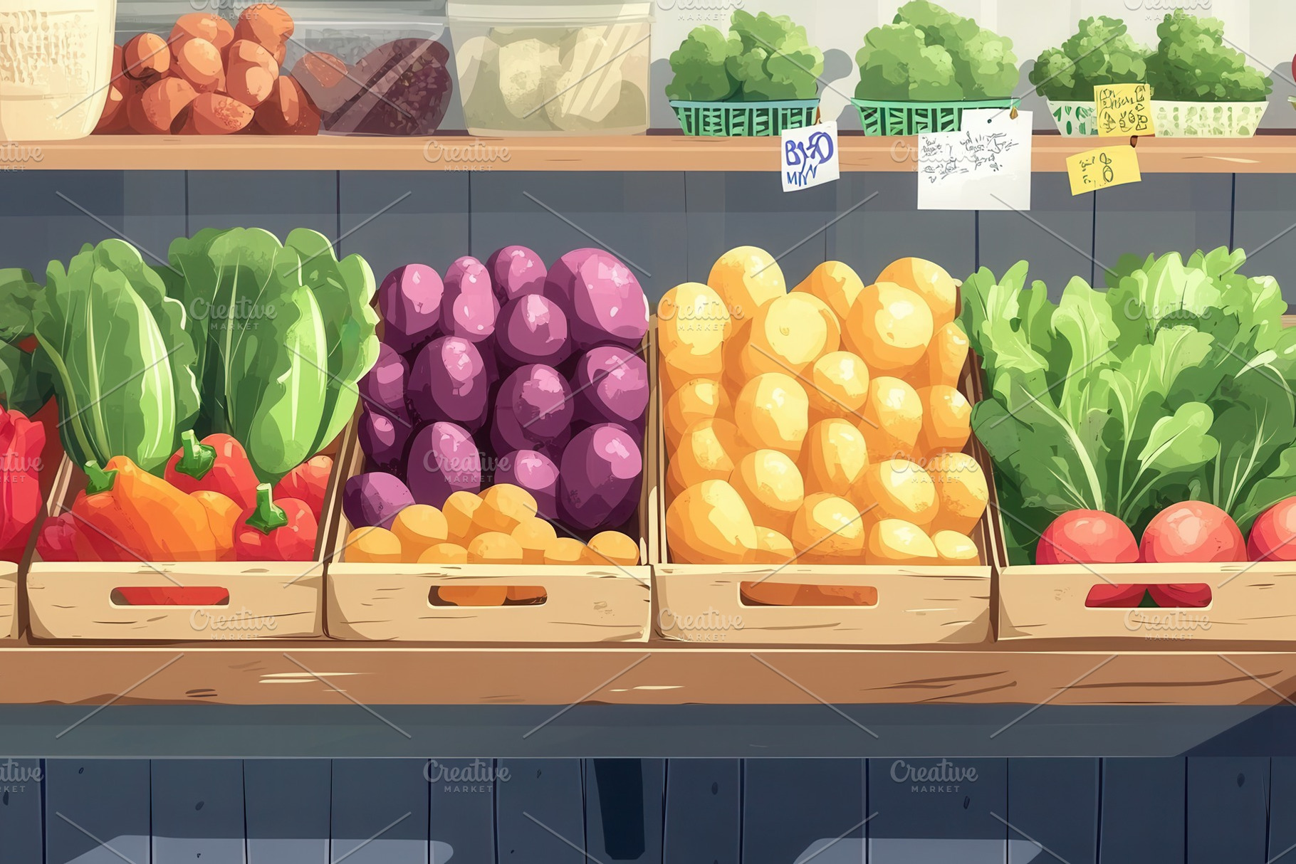 Organic vegetables in vibrant colors, a Photo by Pavel_design
