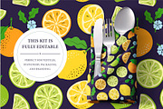 Hand-Drawn Citrus Vector Design Set, a Food Illustration by Lettering_Logo (Thumbnail 2 of 11)