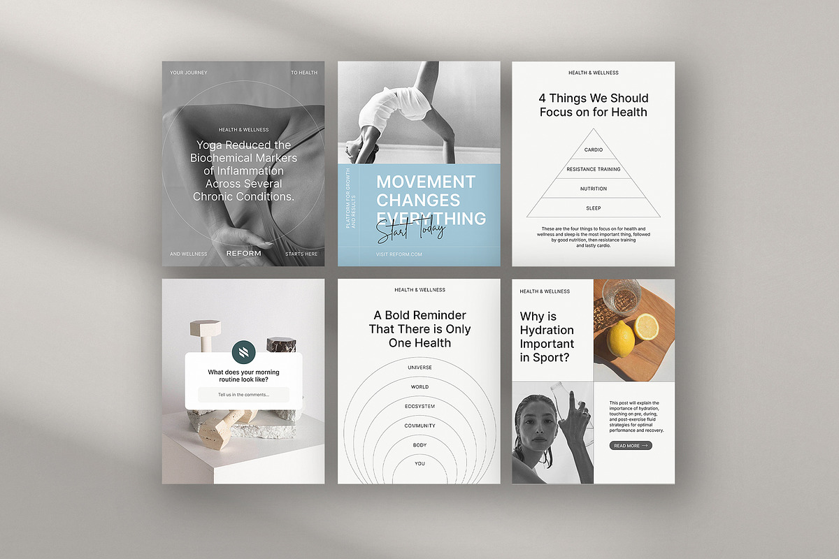 REFORM / Fitness Social Media Kit, a Social Media Template by Studio Dara (Photo 3 of 15)
