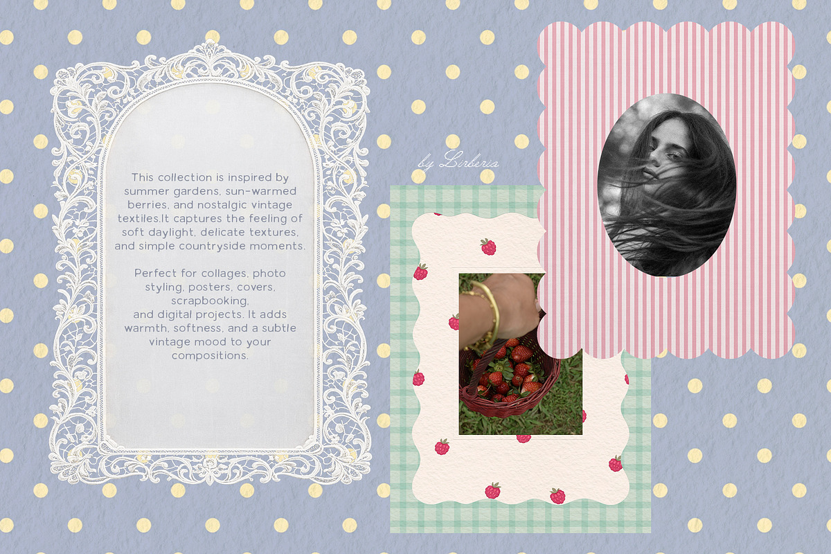Gingham Garden Print Papers & Frames, a Background Graphic by Lidberia (Photo 10 of 12)