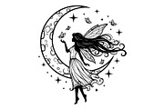 Fairy Moon Butterfly Silhouette, an Object Illustration by Gaye Art (Thumbnail 30 of 31)