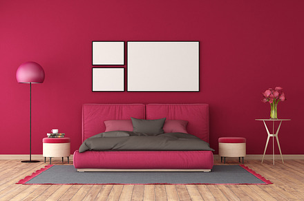 Viva magenta modern bedroom, an Architecture Photo by Archideaphoto