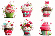 Whimsical spring cupcake Clipart, an Illustration by Designworld (Thumbnail 5 of 6)