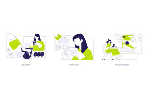 In a coffee shop isolated cartoon, a Person Illustration by Visual Generation
