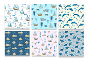 Watercolor Nautical Marine Patterns, a Pattern Graphic by PatternPalette (Thumbnail 2 of 12)