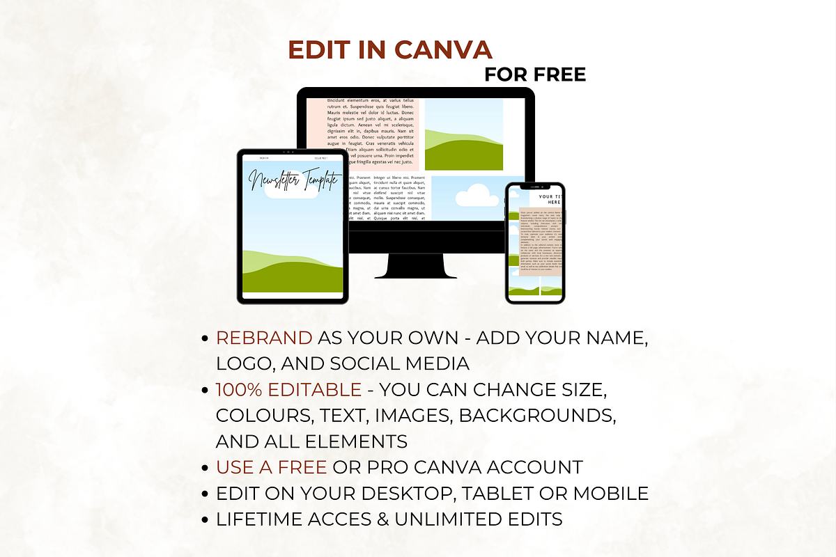 Editable in Canva Newsletter, a Marketing Template by Digital By Nikoleta (Photo 5 of 10)