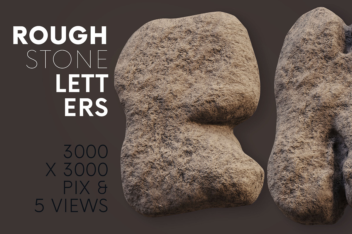 Rough Stone - 3D Lettering, a Graphic by MIIM (Photo 3 of 7)