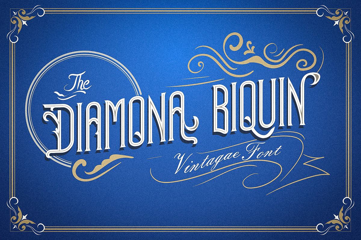 Diamona Biquin - Vintage Font, a Serif Font by ivan_artnivora (Photo 1 of 4)