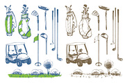 Golf Sketch Illustrations, a Background Graphic by Mona Monash (Thumbnail 2 of 9)