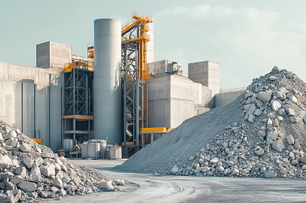 Cement factory empty and without activity due to the industrial and labor crisi, an Industrial Photo by AlyaAnd