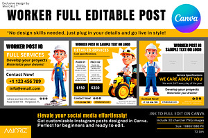 Worker Canva template Post