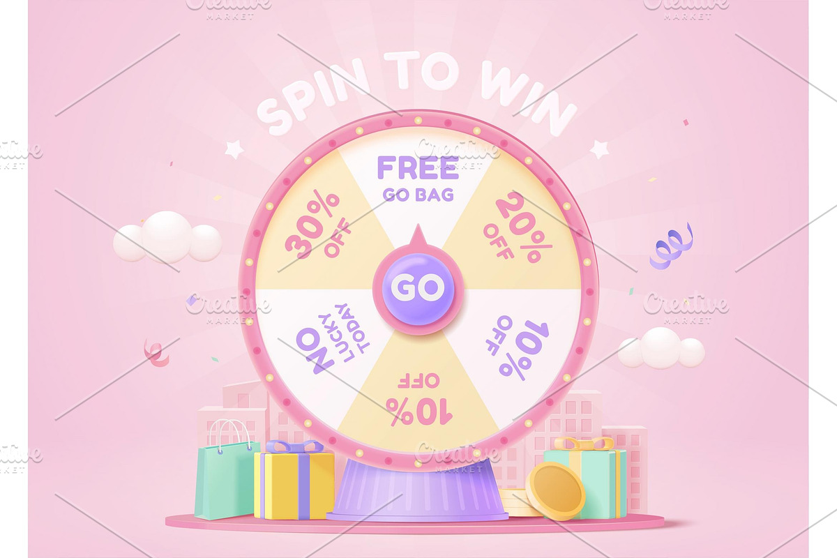 3d fortune spinning wheel template, a Templates & Theme by TotallypicRF