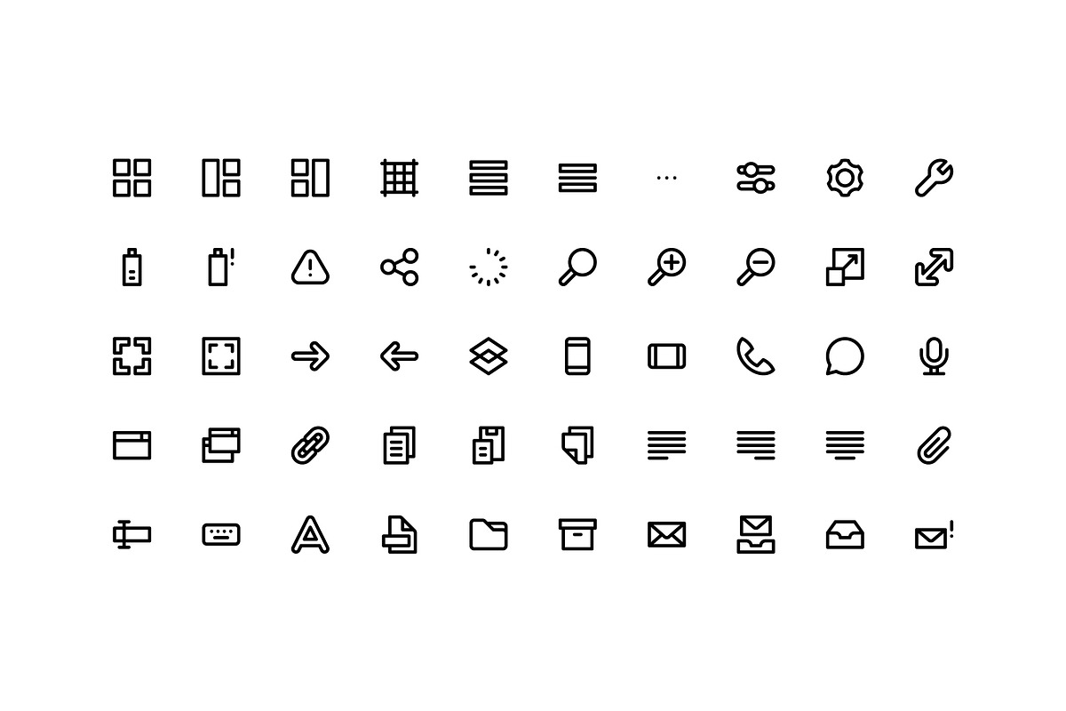 100 User Interface Micro Icons, an Outline Icon by Side Project (Photo 2 of 6)