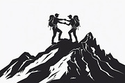 Mountain Hiking Silhouette Set, an Illustration by BIPLOB EXPERT (Thumbnail 10 of 21)
