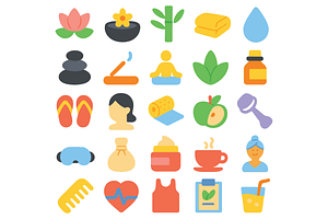 Spa and Wellness Icon Set, an Object Graphic by nikagraphic