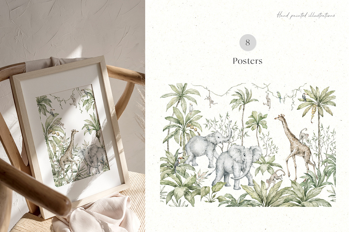 Tropical Jungle Watercolor Animals, an Animal Illustration by Kreker Kate (Photo 10 of 14)