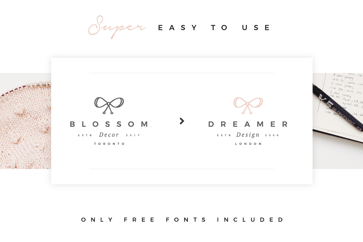 25 Delicate Feminine Logos - Vol 1, a Branding & Logo Template by Davide Bassu (Photo 4 of 6)