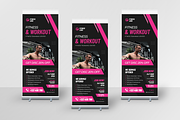 Gym Fitness Roll Up Banner, a Print Template by Annora Studio (Thumbnail 1 of 5)