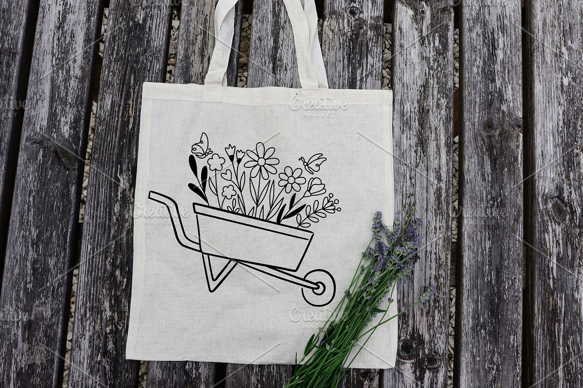 Floral Wheelbarrow svg, Wheelbarrow, an Illustration by Rajbir-Designs (Photo 6 of 6)
