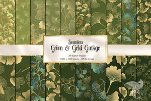 Green and Gold Ginkgo Patterns