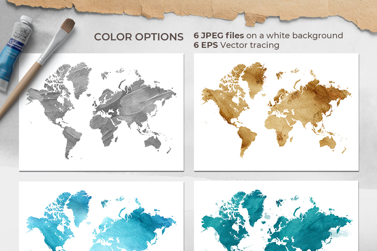 Vintage map Element Set, a Texture Illustration by LeiaSW (Photo 4 of 6)