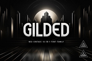 GILDED | Neo Vintage 16-Font Family, a Sans Serif Font by Ckybe's Corner
