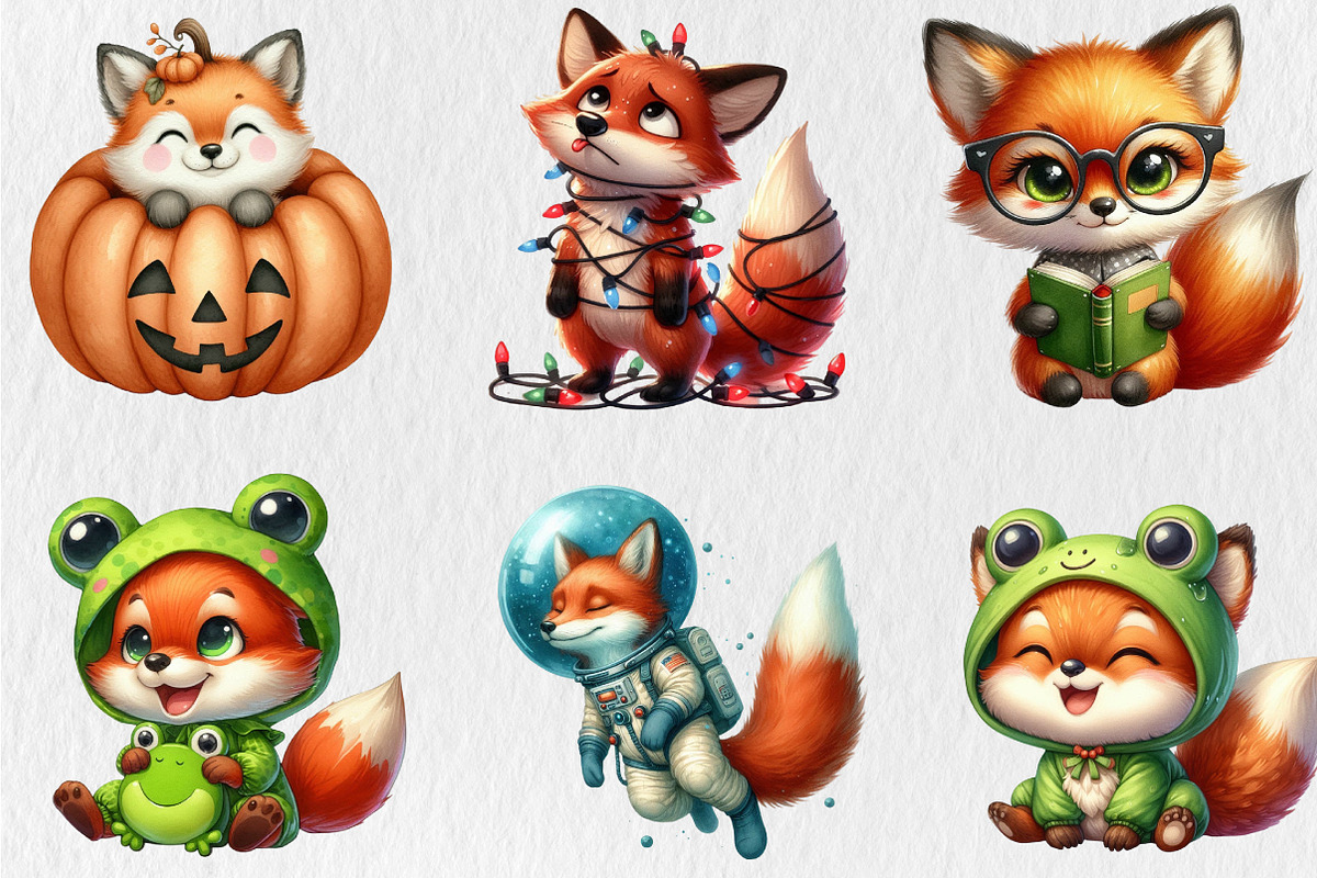 Funny Cute Fox Clipart, an Animal Illustration by Rose Art (Photo 4 of 4)