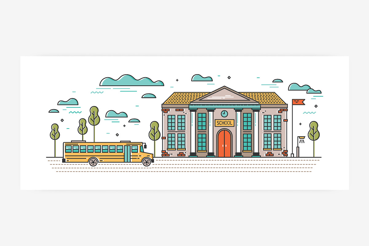 School building line art, an Education Illustration by Good Studio (Photo 4 of 4)