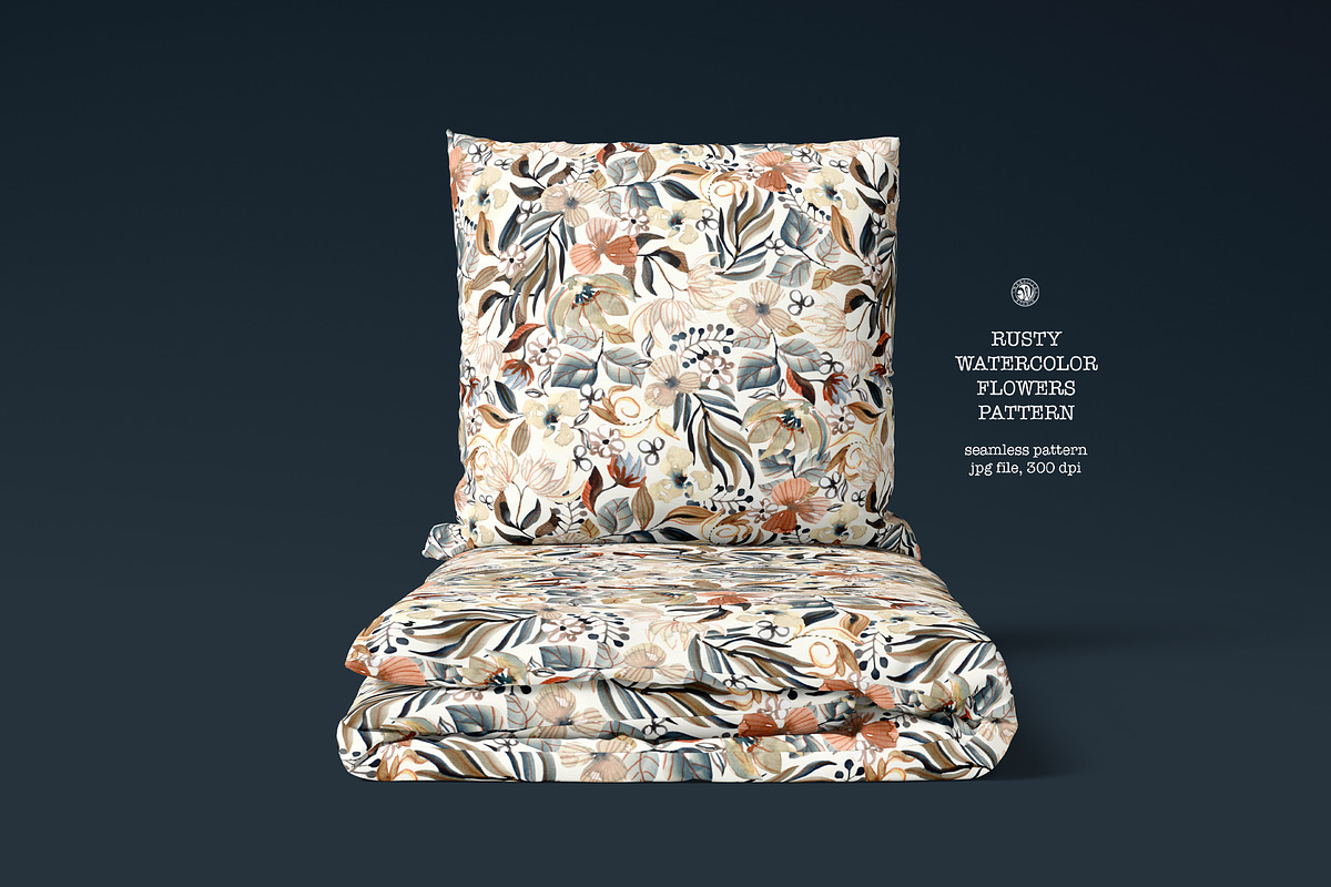 Rusty Watercolor Floral Wallpaper, a Wallpaper Graphic by Webvilla Studio