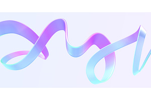 Holographic Ribbon Swirl Wave Line