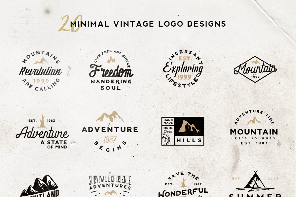 [vol.5] 20 Minimal Vintage Logos, a Branding & Logo Template by Roman Paslavsky (Photo 2 of 8)