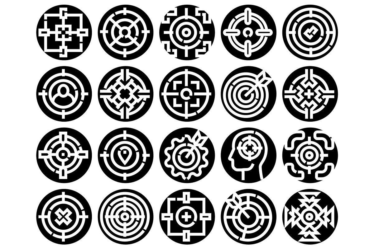 Target goals icons set aiming focus, an Object Graphic by pikepicture (Photo 2 of 3)