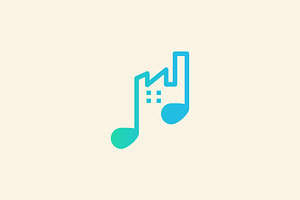 Music Urban City Logo Design Vector