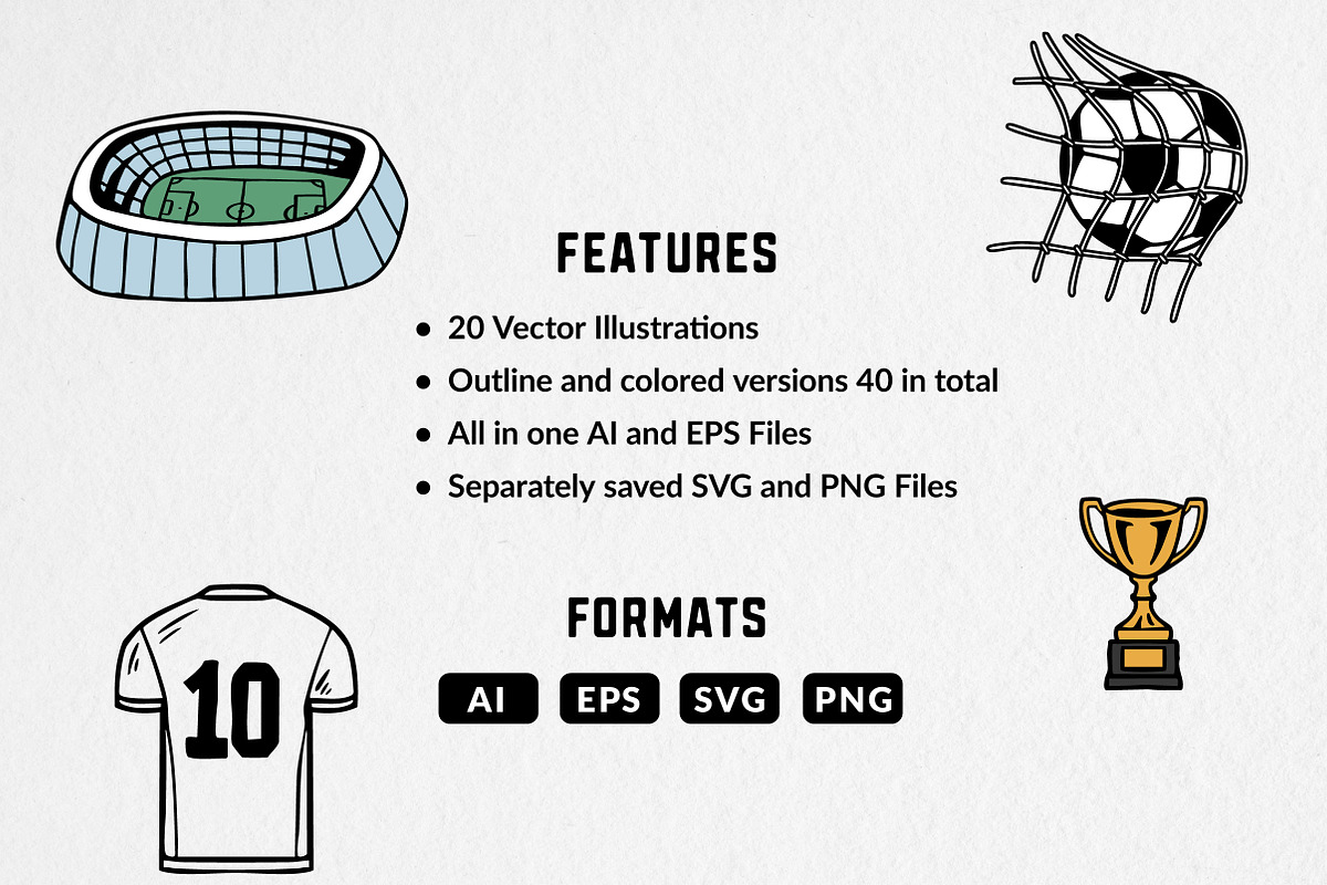Hand-drawn Soccer Illustrations, a Sport Illustration by cd-design.co (Photo 5 of 5)