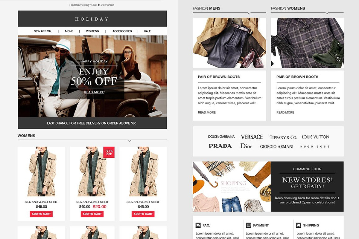 Sunday E-commerce Responsive Email, an Email Template by Midnize Studio (Photo 3 of 3)