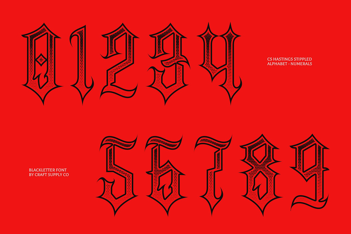 CS Hastings Stippled, a Blackletter Font by Craft Supply Co. (Photo 6 of 8)
