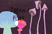 Grainy Surreal Mushrooms set, a Decorative Illustration by Paper Cherry (Thumbnail 12 of 12)