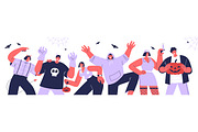 People at Halloween party banners, a Seasonal Illustration by Good Studio (Thumbnail 2 of 3)