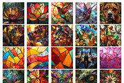 100 Stained Glass Square Coaster, an Object Graphic by M9 Design (Thumbnail 5 of 6)
