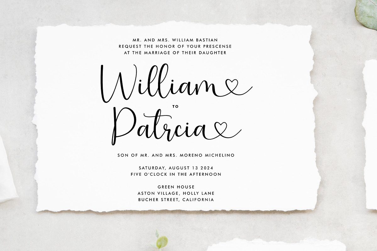 Heart Style | Wedding-Business Font, a Script Font by Jimtype Studio (Photo 4 of 8)