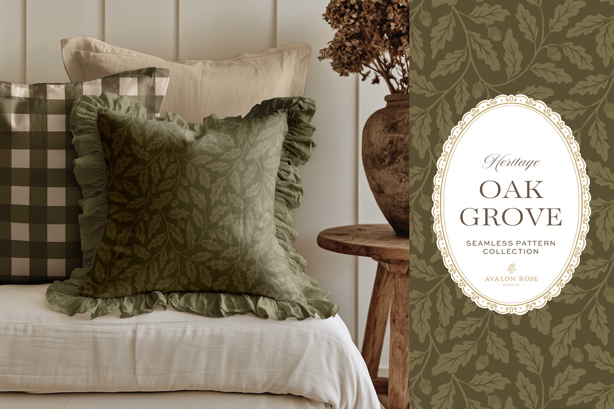 Oak & Acorn Autumn Patterns - Olive, a Pattern Graphic by Eclectic Anthology (Photo 6 of 13)