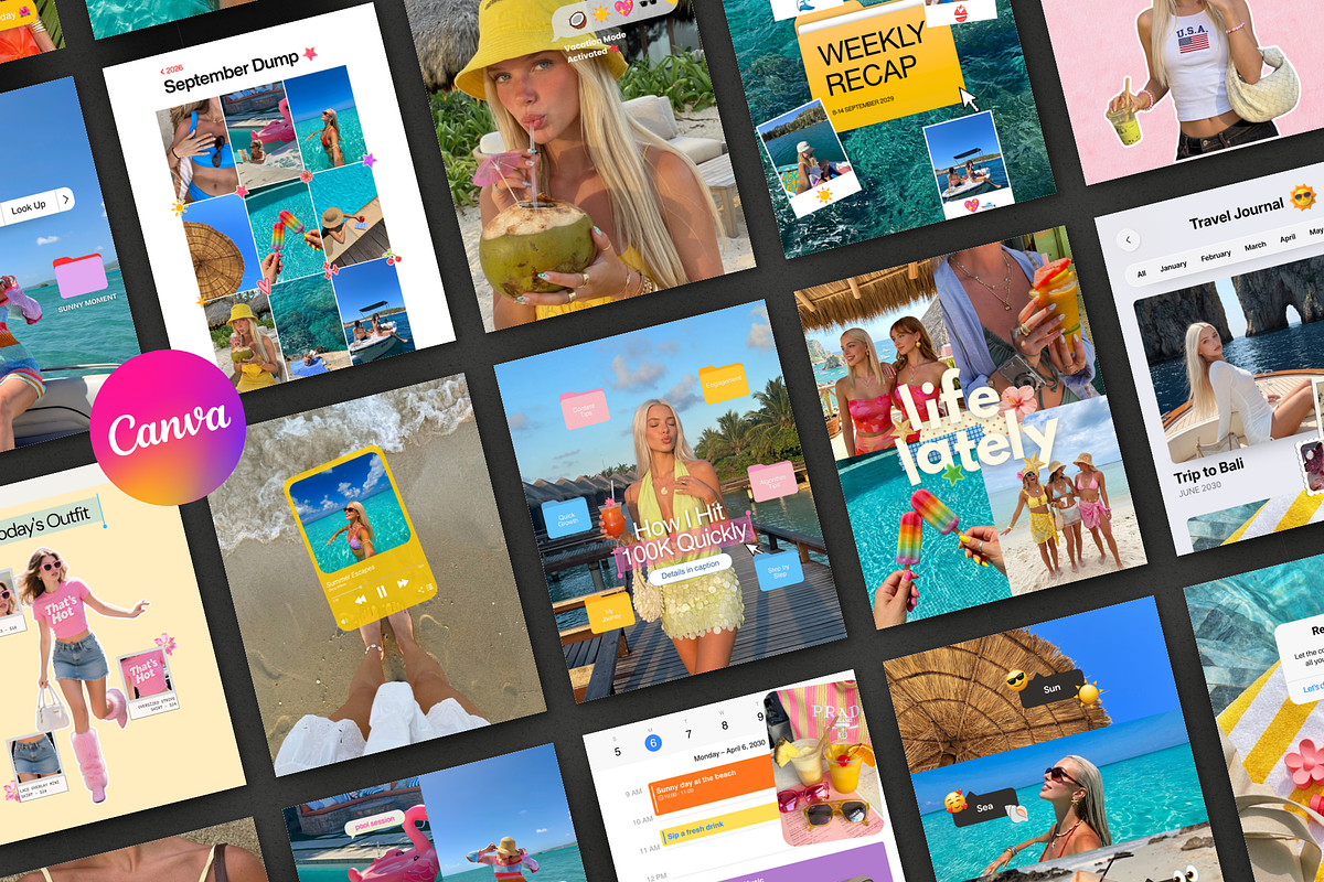 Summer iOS Instagram Posts - Canva, a Social Media Template by TheTemplateTopia (Photo 2 of 9)