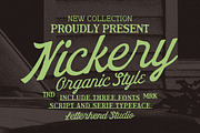 Nickery Organic Font Trio, a Script Font by Letterhend Studio (Thumbnail 1 of 9)